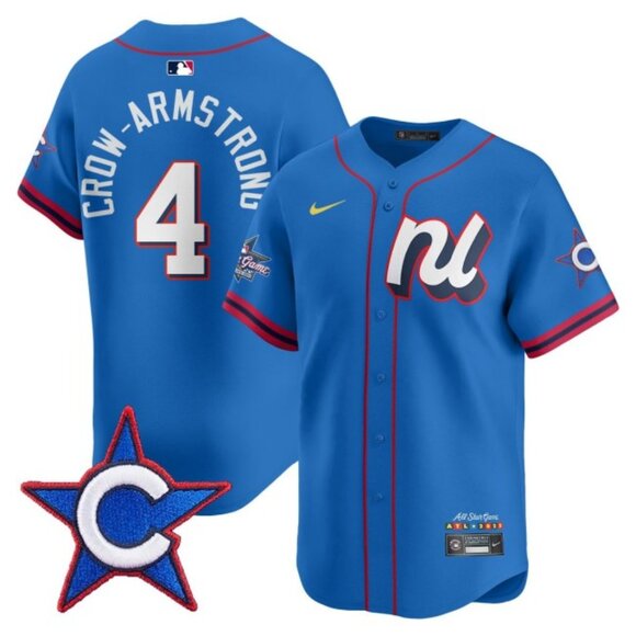 Mens Youths Kids Womens Pete Crow-Armstrong Blue 2025 All Star Jersey Stitched